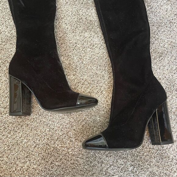 GUESS {6} Over-the-Knee Boots Black Lolo EUC Women’s Velvet Boot - Picture 3 of 10